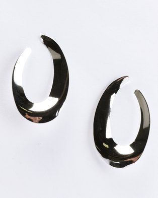 Photo of Joy Collectables Open Ended Statement Hoop Earrings Silver-tone