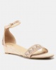 Bata Embellished Wedge Sandal Nude Photo
