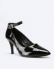 Bata Heeled Ankle Strap Pointy Court Black Photo
