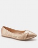 Bata Laser Cut Pointy Flats Champagne Photo