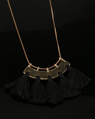 Photo of All Heart Fan Tassel Necklace Black
