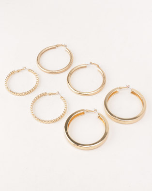 Photo of All Heart Multi Pack Chunky Hoop Earrings Gold-Toned