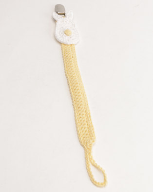 Photo of Moederliefde LiefieDiefie Crochet Dummy Clip Bunny Yellow