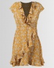 Revenge Floral Frill Dress Mustard Photo