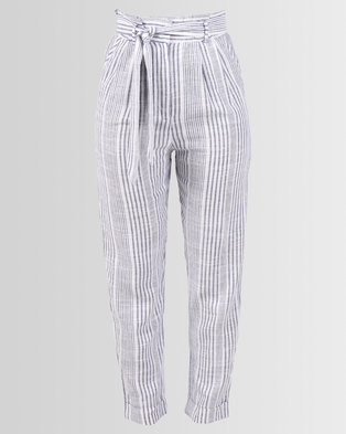 Photo of Gallery Clothing Linen Paperbag Trousers Stripe