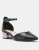 Bata Red Label Metallic Block Heel Courts Black Photo