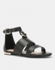 Bata Red Label Metal Trim Flat Sandals Black Photo