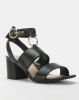 Bata Red Label Block Heel Metal Trim Sandals Black Photo