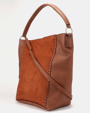 Photo of New Look Ivy Whipstitch Tassel Hobo Bag Tan
