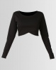 Brave Soul Long Sleeve Mock Wrap Top Black Photo