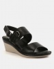 Bata Ladies Wedge Back Strap Comfit Sandals Black Photo