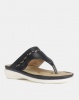Bata Comfit Ladies Flat Thong Sandals Navy Photo
