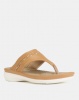 Bata Comfit Ladies Flat Thong Sandals Camel Photo