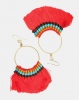 New Look Woven Detail Slinky Fan Hoop Earrings Red Photo