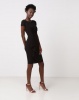 City Goddess London Front Frill Midi Dress Black Photo