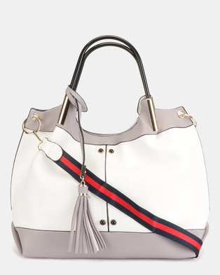 Photo of Blackcherry Bag 2 Piece Shoulder Bag and Crossbody Bag Set White And Grey