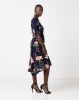 AX Paris Floral Print Wrap Dress Navy Photo