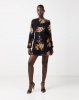 AX Paris Mini Dress With Crochet Waist Navy Floral Photo