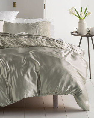 Photo of Linen House Athena Metallic Duvet Cover Set Grey