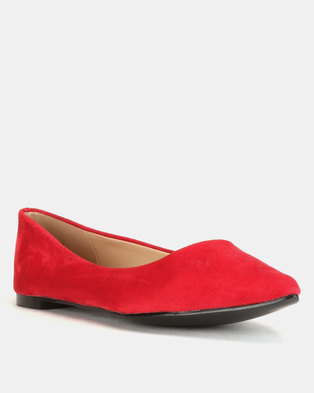 Photo of Utopia Microfibre Pointy Flats Red
