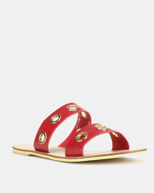 Photo of Utopia Eyelet Sandals Red
