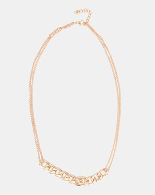 Photo of Black Lemon Chain link Detail Necklace Gold-Tone