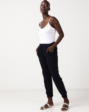 Photo of Slick Astrid Styled Pant With Cuff Plain Navy