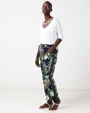 Photo of Slick Selena Printed Pant With Inset Japanese Bloom Multi