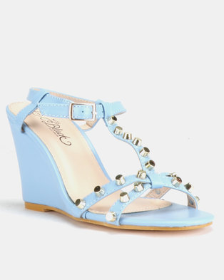 Photo of Miss Black Asia Wedge Sandals Blue