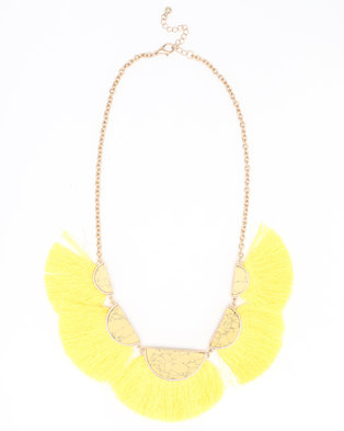 Photo of Joy Collectables Fan Tassel Necklace Yellow