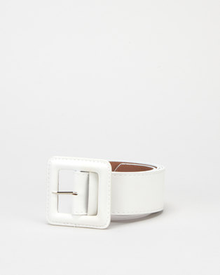 Photo of Joy Collectables Square Buckle Belt White