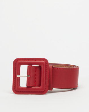 Photo of Joy Collectables Square Buckle Belt Red