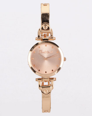 Photo of Bad Girl Truffle Watch & Ribbon Earring Set Rose Gold-tone