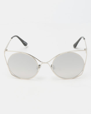 Photo of Seduction Framed Cat Eye Sunglasses Silver-tone