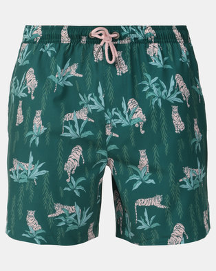 Photo of Chester St Predator Swim Trunk Teal With Pink