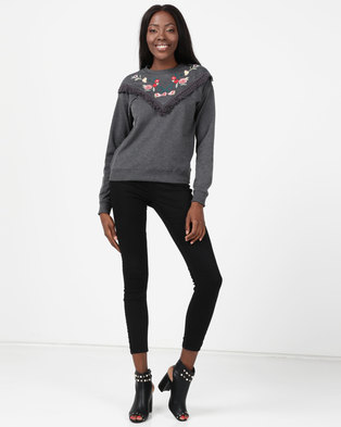 Photo of Brave Soul Sweatshirt With Embroidery Charcoal