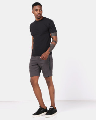 Photo of Dissident Akah Knitted Jog Shorts Charcoal