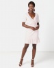 NA-KD Wrap Over Frill Linen Look Dress Light Pink Photo