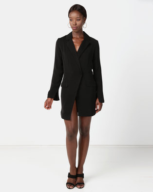 Photo of NA-KD Asymmetric Blazer Dress Black