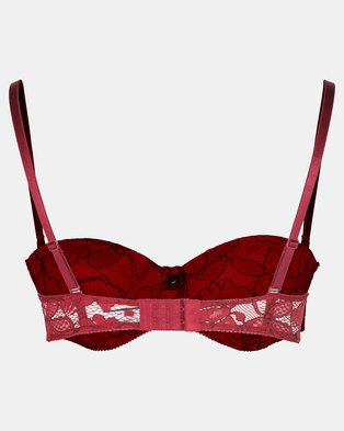 Photo of Sissy Boy Galloon Lace T-Shirt Push-Up Bra Red