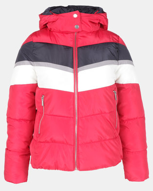 Photo of New Look Colour Block Puffer Jacket Red