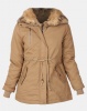 Revenge Faux Fur Parka Jacket Beige Photo