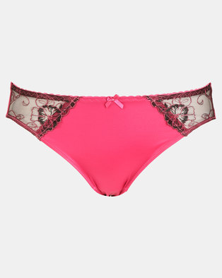 Photo of Playtex Glamour Embroidery 2 Pack Hi-cut Panties Black & Pink
