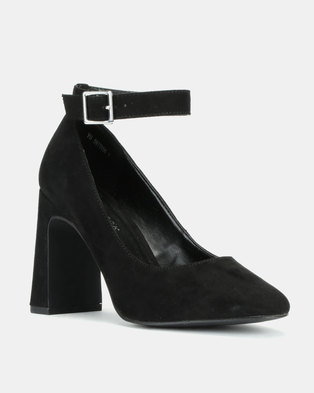 Photo of New Look Salissa Suedette Flared Heel Court Shoes Black