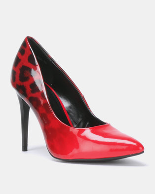 Photo of New Look Sombray Leopard Print Fade Heels Red