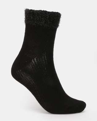 Photo of New Look Tinsel Cuff Socks Black