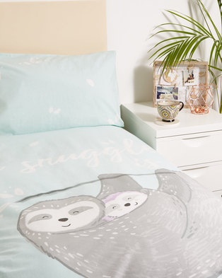 Photo of New Look Snuggle Sloth Single Bedding Green