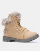 London Hub Fashion Faux Fur Trim Combat Boot Tan Photo