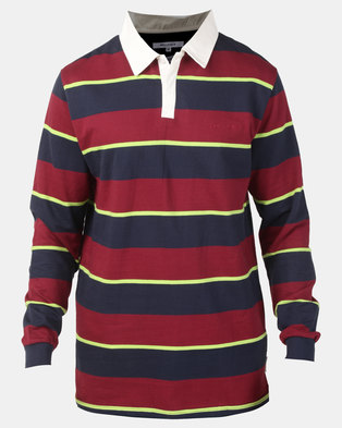 Photo of Bellfield Yarn Dyed Stripe Rugby Shirt Navy