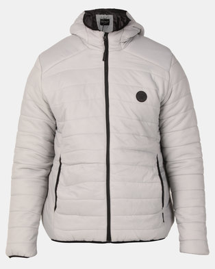 Photo of D Struct D-Struct Hooded Quilted Jacket Steel Grey